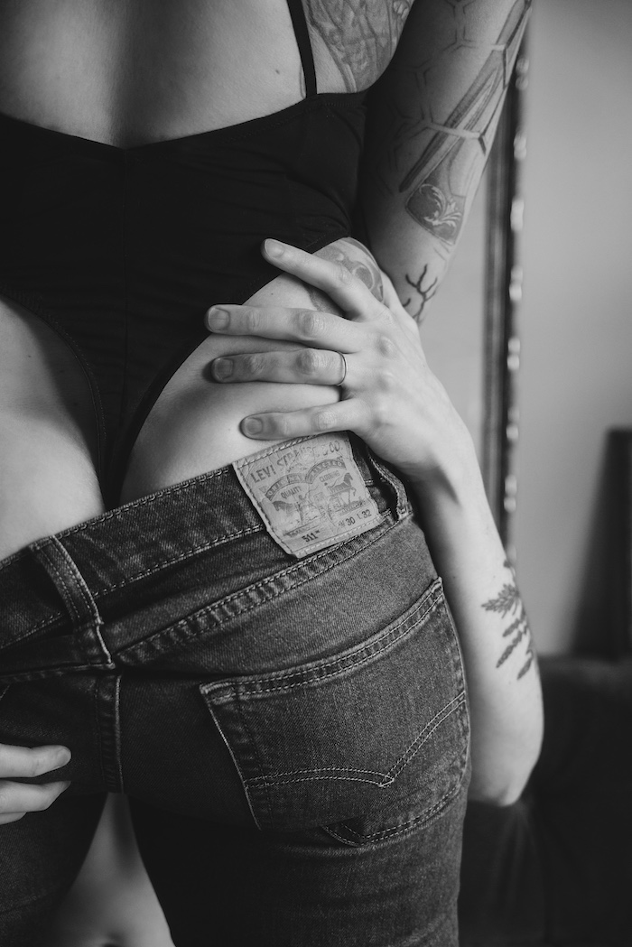 queer couple boudoir photoshoot in portland oregon